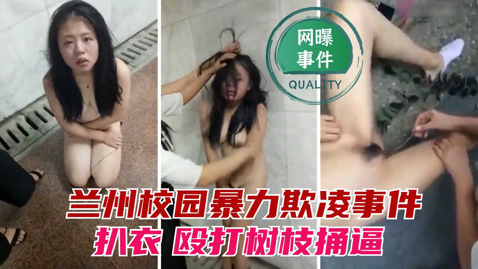 【网暴事件】兰州校园暴力欺凌事件，女生被多年女子扒衣服殴打树枝捅逼